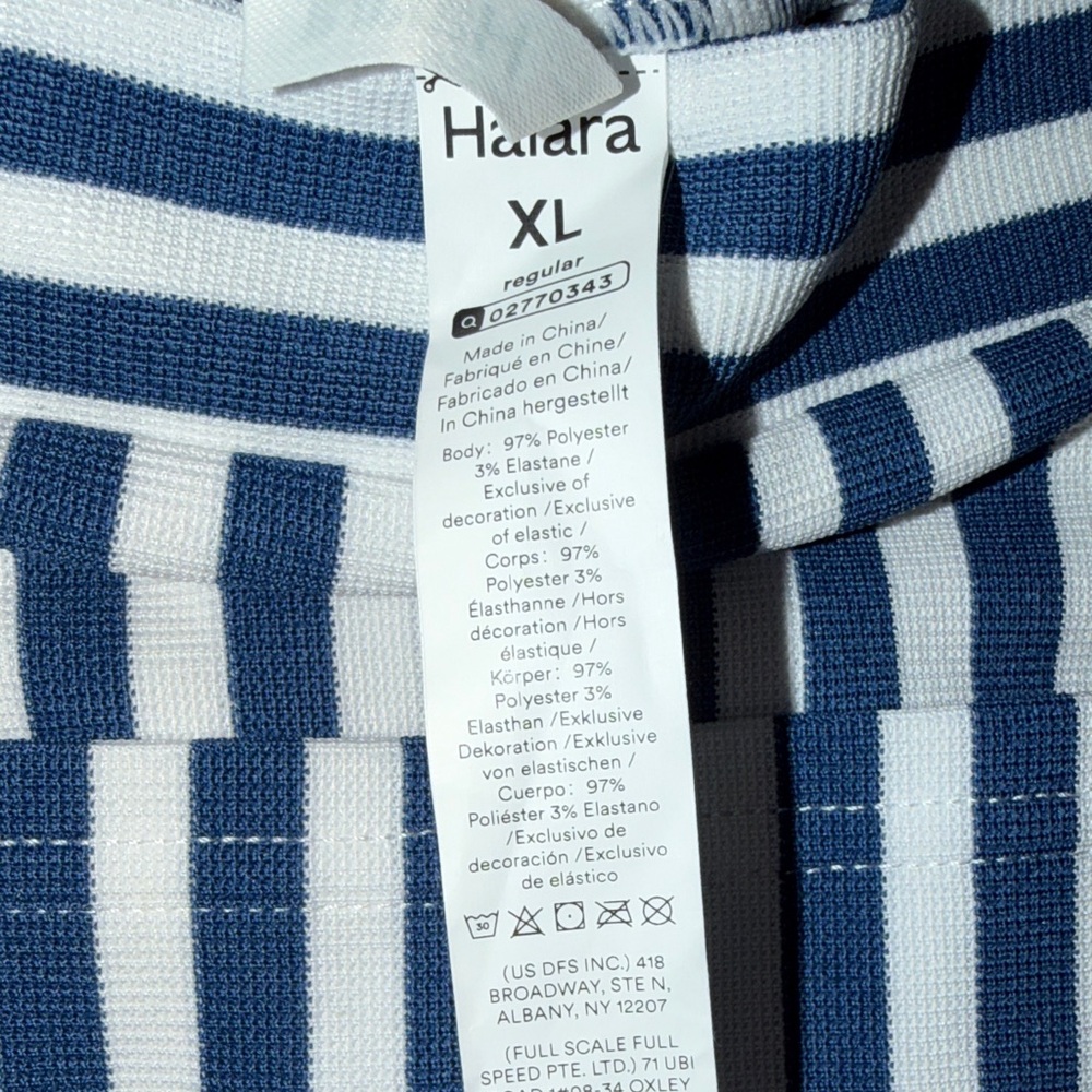 HALARA Navy and White Vertical Stripe Jumpsuit XL NWT - Picture 3 of 5